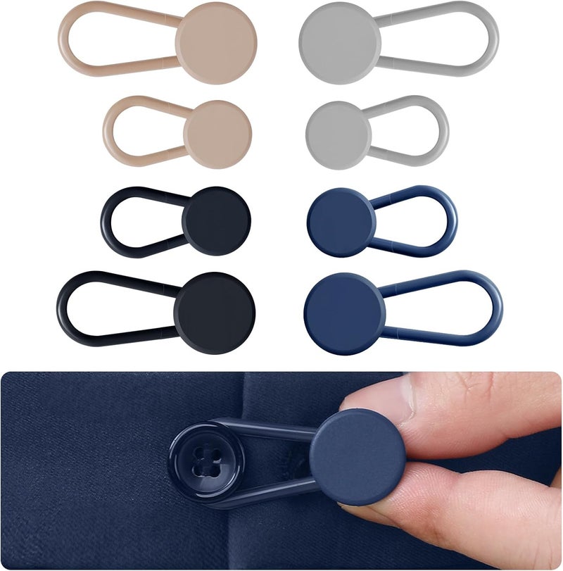 KUNTAERY 8PCS Button Extenders for Jeans, Pants Waistband Expanders, Instant Waist Extender Buttons for Women and Men, No Sew Jeans Waist Extension 1-1.4 Inches - Image 1